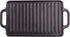 Victoria Rectangular Cast Iron Double Burner, Reversible Griddle Grill Seasoned with 100% Kosher Certified Non-GMO Flaxseed Oil, 13 x 8,3 Inch, Black
